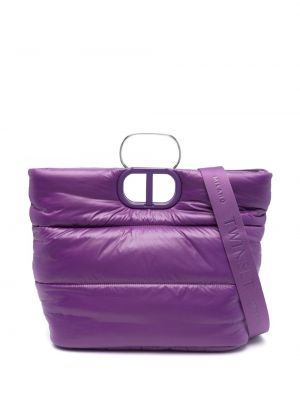 Prešívaná nákupná taška Twinset fialová
