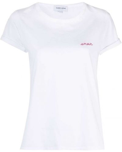 Siuvinėtas marškinėliai Maison Labiche balta
