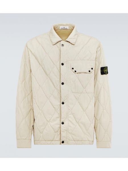 Quiltad jacka i bomull Stone Island vit