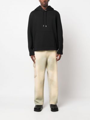 Bluza z kapturem bawełniana Solid Homme czarna