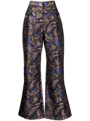 Volné kalhoty s vysokým pasem s potiskem z polyesteru Alice Mccall - nachový