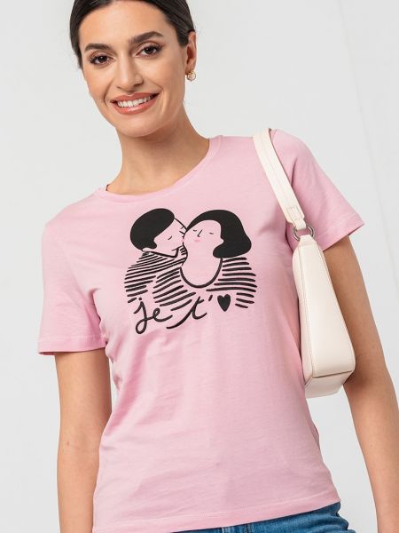 Хлопковая футболка Marella розовая