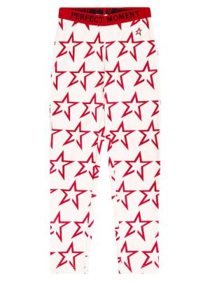 Stjernemønster leggings for jenter Perfect Moment Kids hvit