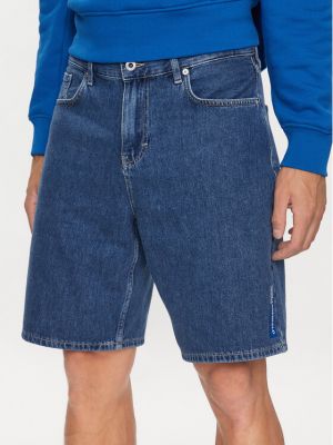Relaxed дънкови шорти Karl Lagerfeld Jeans синьо
