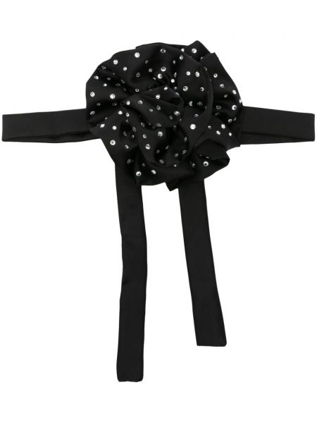 Kaklasaite ar ziediem Atu Body Couture melns