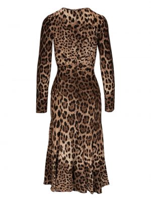 Abendkleid mit print mit leopardenmuster Dolce & Gabbana