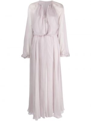 Svilena večernja haljina Giorgio Armani ljubičasta