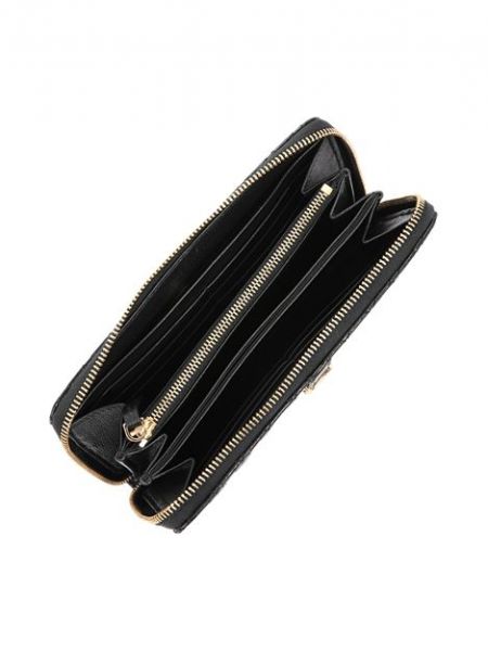 Стеганый кожаный кошелек Versace черный