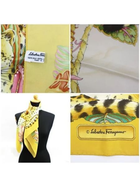 Bufanda de seda Salvatore Ferragamo Pre-owned amarillo