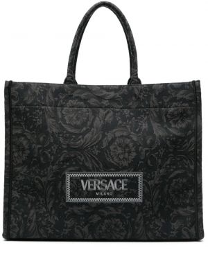 Borsa shopper in tessuto jacquard Versace