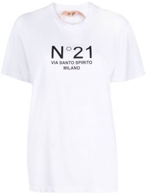 Тениска с принт N°21 бяло