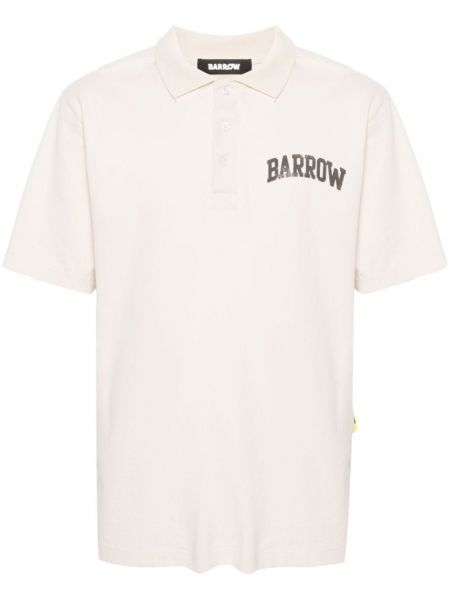 Bombažna polo majica s potiskom Barrow bež