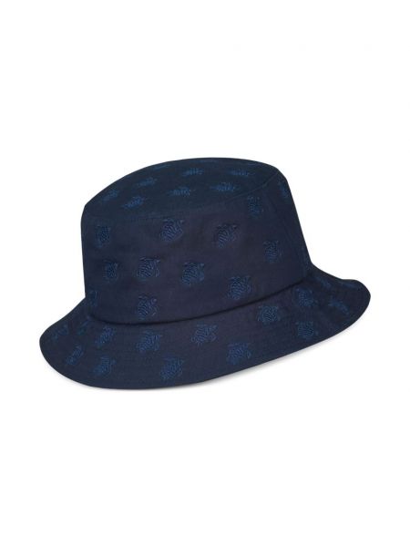 Bavlněný kýblový klobouk s výšivkou Vilebrequin modrý