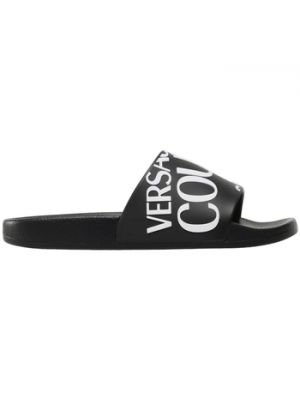 Czarne klapki Versace
