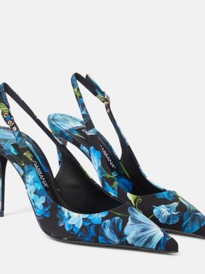 Pantofi cu toc cu model floral slingback Dolce&gabbana