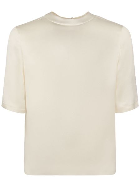T-shirt di seta in crepe Saint Laurent