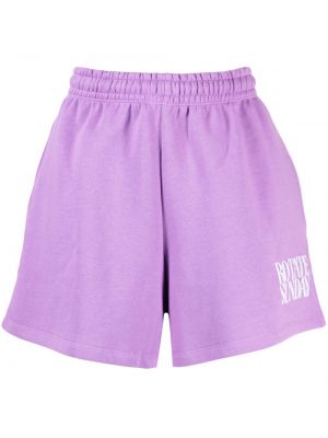Shorts en coton à imprimé Rotate violet