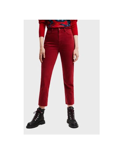 Червоні прямі джинси Desigual