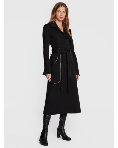 Gyapjú téli kabát Victoria Victoria Beckham fekete