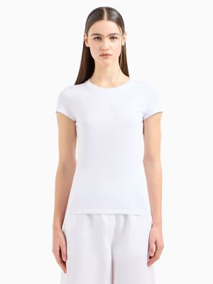 Camiseta con bordado manga corta Armani Exchange blanco