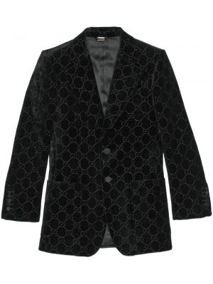 Sacou de catifea din jacard Gucci negru
