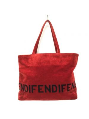 Shopperka skórzana Fendi Vintage czerwona