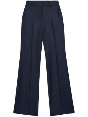 Μάλλινο παντελόνι σε φαρδιά γραμμή Ami Paris μπλε