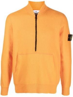 Пуловер с цип Stone Island оранжево