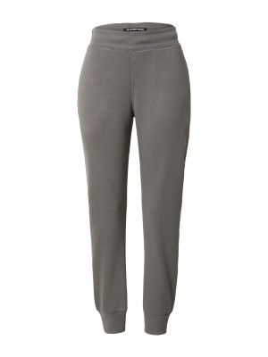 Jednofarebné bavlnené teplákové nohavice s vysokým pásom G-star Raw - sivá Jednofarebné bavlnené teplákové nohavice s vysokým pásom G-star Raw - sivá