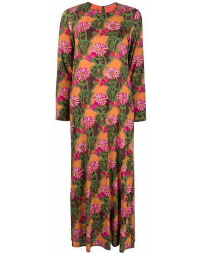 Trykt floral dress La Doublej oransje