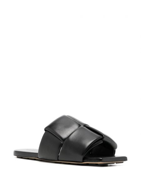 Leder sandale mit karree-kappe Bottega Veneta schwarz