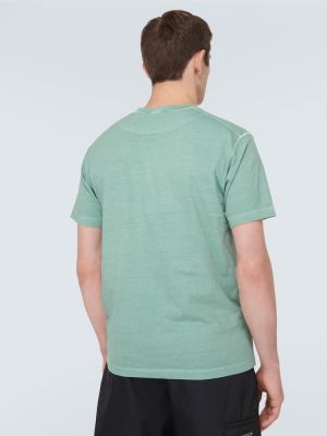 Памучна тениска от джърси Stone Island зелено