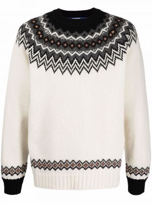 Пуловер с кръгло деколте Junya Watanabe бяло