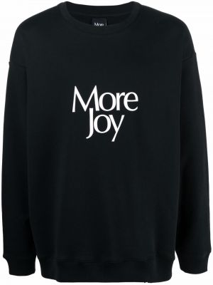 Bluza dresowa bawełniana z printem More Joy, сzarny