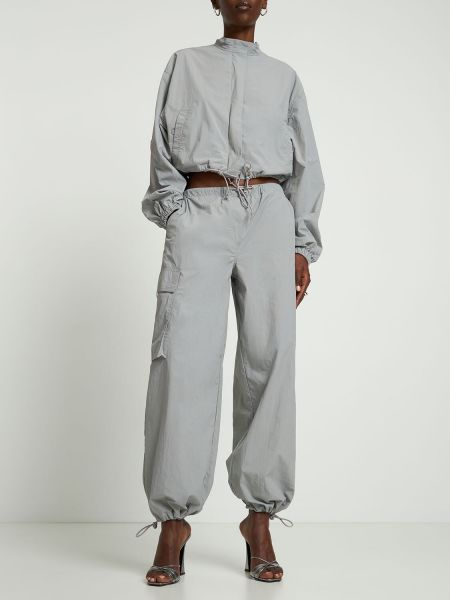 Kalhoty z nylonu relaxed fit Saks Potts šedé