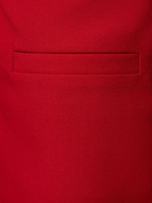 Falda larga de lana Courrèges rojo