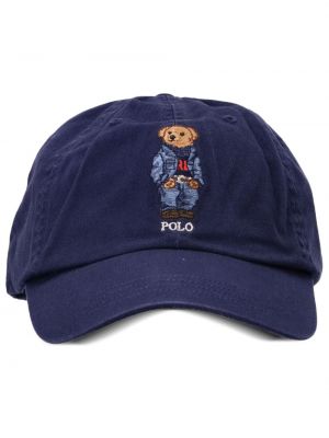 Medvilninis siuvinėtas polo marškinėliai Polo Ralph Lauren mėlyna