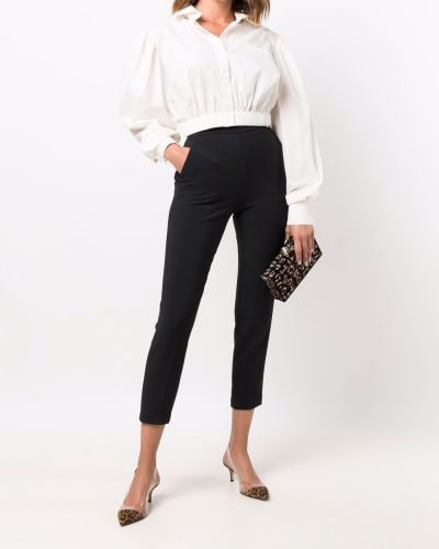 Pantalones de cintura alta Elisabetta Franchi negro