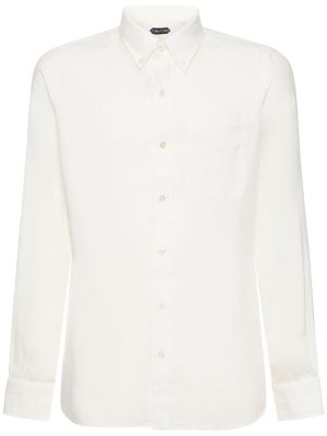 Camisa slim fit lyocell Tom Ford blanco