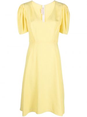 V-kaelusega kleit Marni kollane