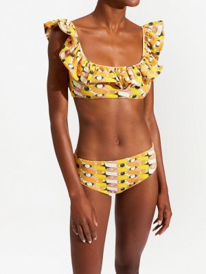 Bikini z nadrukiem La Doublej żółty