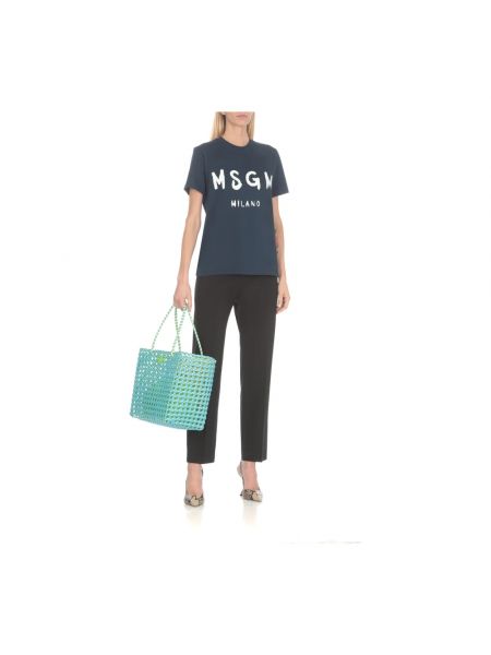 Camiseta de algodón Msgm azul