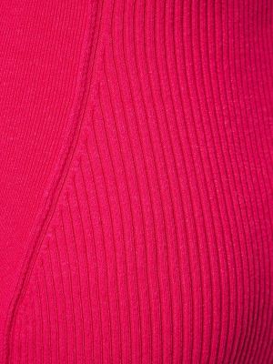 Viskózové midi šaty Jacquemus růžové
