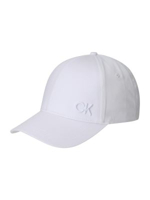 Medvilninis medvilninis kepurė su snapeliu Calvin Klein balta