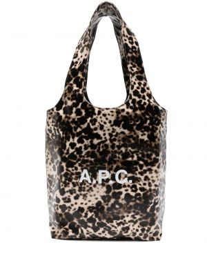 Leopardí shopper kabelka s potiskem A.p.c.