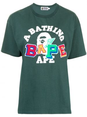 Памучна тениска с принт A Bathing Ape® зелено
