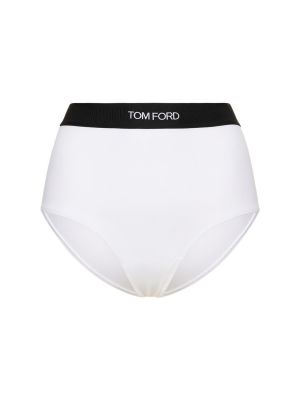 Džerzej nohavičky s vysokým pásom modalové Tom Ford biela