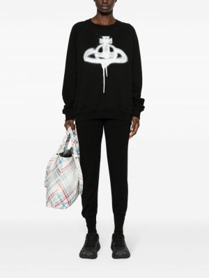 Raštuotas medvilninis džemperis Vivienne Westwood juoda