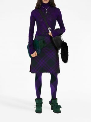 Kostkovaný svetr Burberry fialový