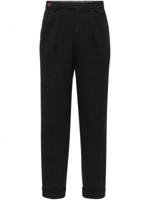 Pantaloni chino din bumbac plisate Brunello Cucinelli negru